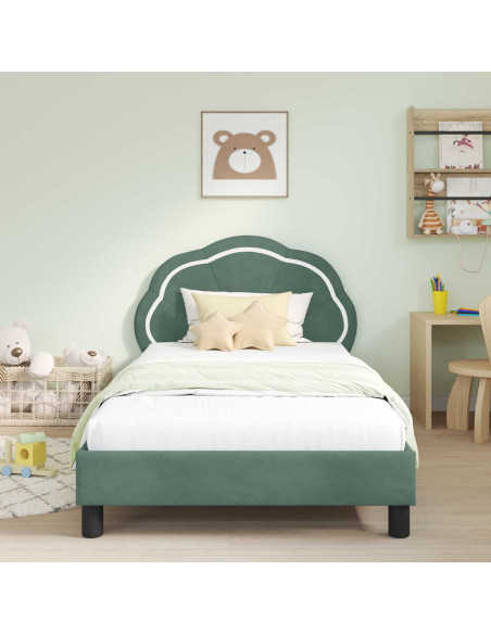 Struttura letto bambini con testata Verde Mare 90 x 200 cm