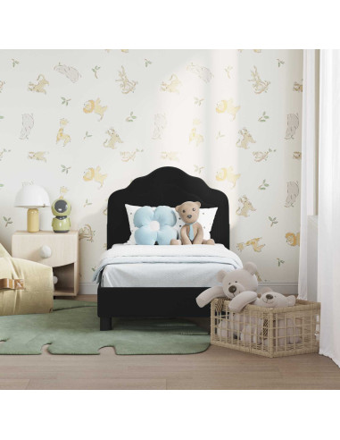 Struttura letto per bambini con testata Nero 70 x 140 cm