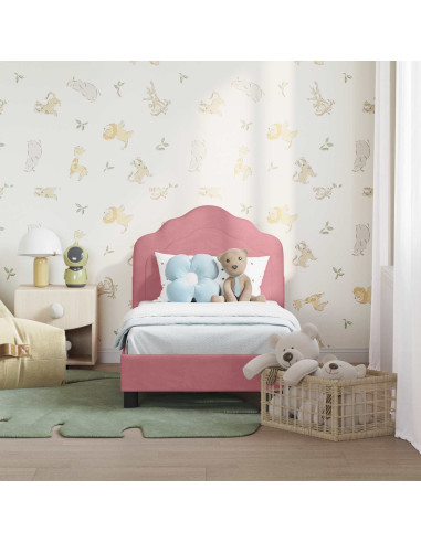 Struttura letto per bambini con testata Rosa 70 x 140 cm