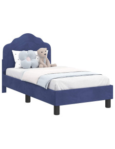 Struttura letto per bambini con testata Blu Polizia 70 x 140 cm 2