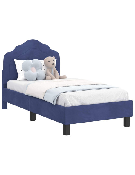Struttura letto per bambini con testata Blu Polizia 70 x 140 cm