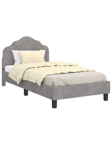 Struttura letto bambini con testata Grigio chiaro 80 x 160 cm