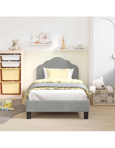 Struttura letto bambini con testata Grigio chiaro 80 x 160 cm