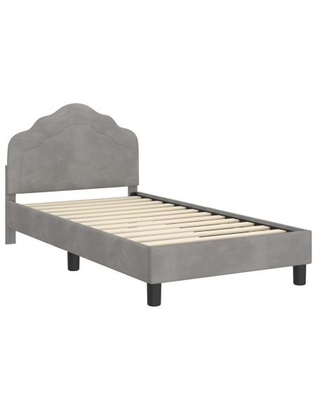 Struttura letto bambini con testata Grigio chiaro 80 x 160 cm