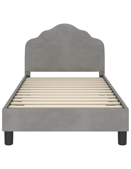 Struttura letto bambini con testata Grigio chiaro 80 x 160 cm