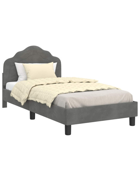 Struttura letto bambini con testata Grigio scuro 80 x 160 cm