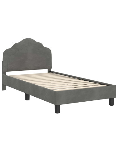 Struttura letto bambini con testata Grigio scuro 80 x 160 cm