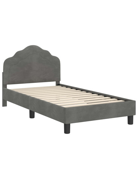 Struttura letto bambini con testata Grigio scuro 80 x 160 cm