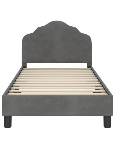 Struttura letto bambini con testata Grigio scuro 80 x 160 cm