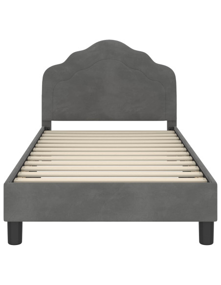 Struttura letto bambini con testata Grigio scuro 80 x 160 cm