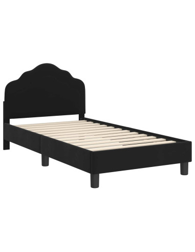 Struttura letto bambini con testata Nero 80 x 160 cm Velluto
