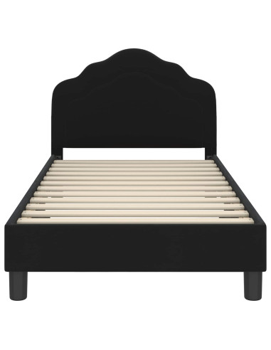 Struttura letto bambini con testata Nero 80 x 160 cm Velluto