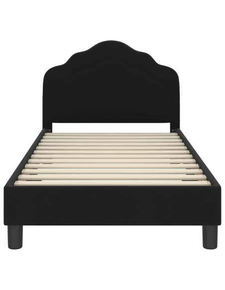 Struttura letto bambini con testata Nero 80 x 160 cm Velluto