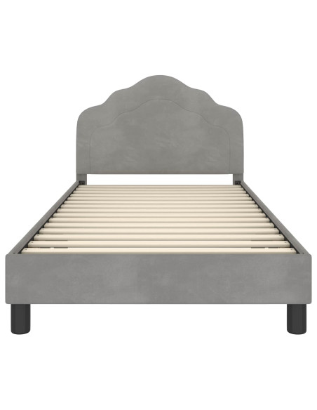 Struttura letto bambini con testata Grigio chiaro 80 x 200 cm