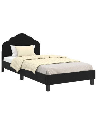 Struttura letto bambini con testata Nero 80 x 200 cm Velluto