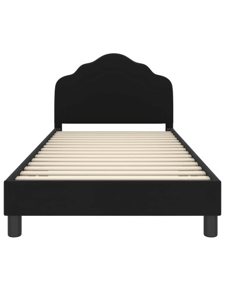 Struttura letto bambini con testata Nero 80 x 200 cm Velluto