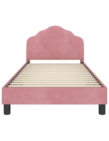 Struttura letto bambini con testata Rosa 80 x 200 cm Velluto