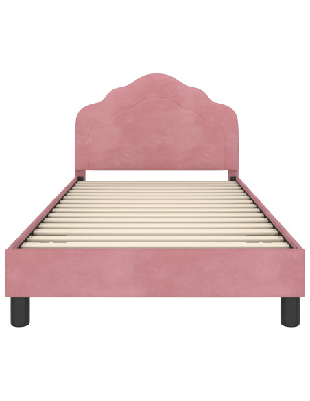 Struttura letto bambini con testata Rosa 80 x 200 cm Velluto