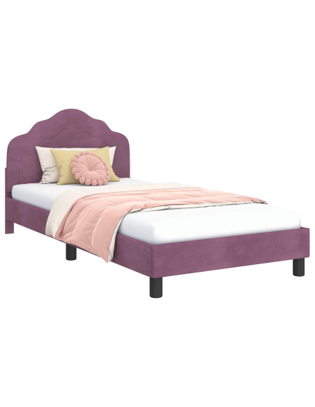 Struttura letto bambini con testata Viola 80 x 200 cm Velluto