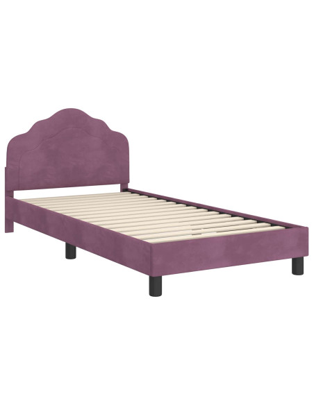 Struttura letto bambini con testata Viola 80 x 200 cm Velluto