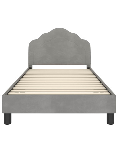 Struttura letto bambini con testata Grigio chiaro 90 x 190 cm