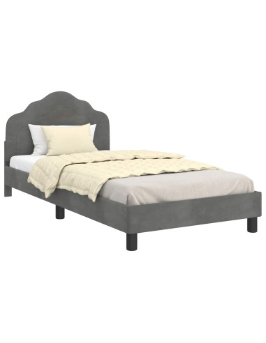 Struttura letto bambini con testata Grigio scuro 90 x 190 cm