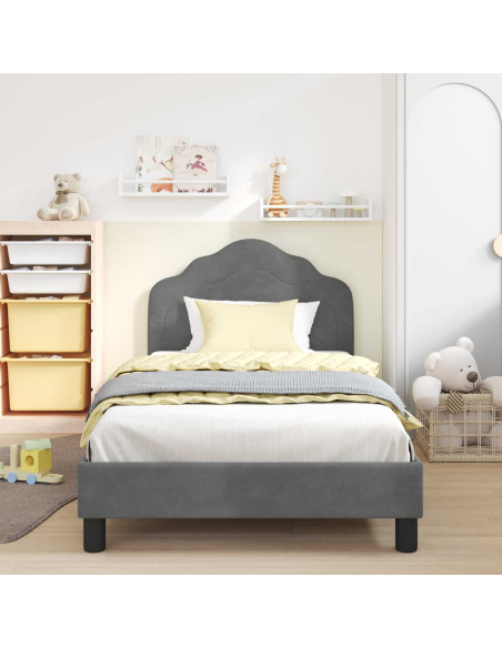 Struttura letto bambini con testata Grigio scuro 90 x 190 cm