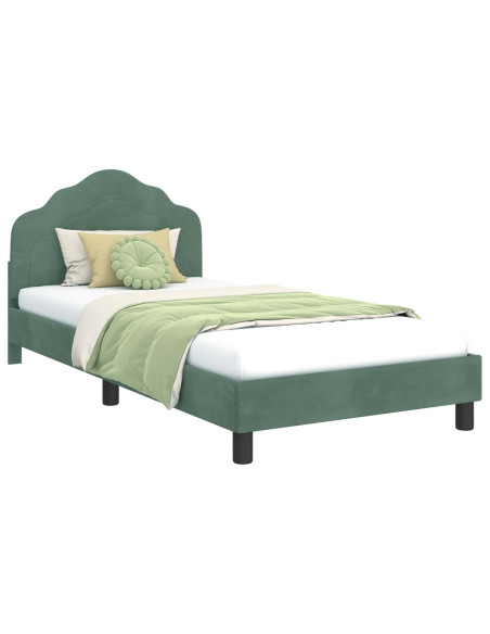 Struttura letto bambini con testata Verde Mare 90 x 190 cm