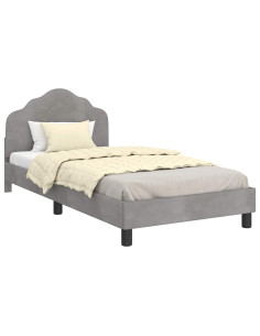 Struttura letto bambini con testata Grigio chiaro 90 x 200 cm 2