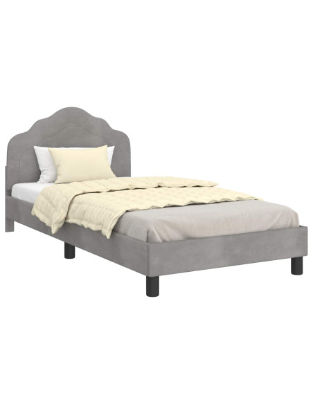 Struttura letto bambini con testata Grigio chiaro 90 x 200 cm
