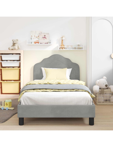 Struttura letto bambini con testata Grigio chiaro 90 x 200 cm