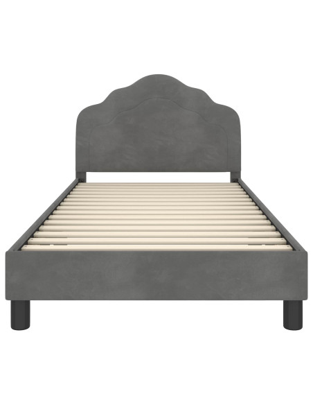 Struttura letto bambini con testata Grigio scuro 90 x 200 cm