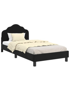 Struttura letto bambini con testata Nero 90 x 200 cm Velluto 2