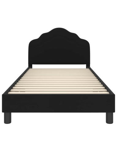 Struttura letto bambini con testata Nero 90 x 200 cm Velluto