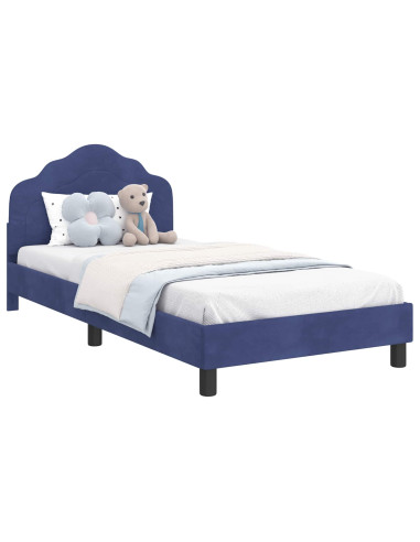 Struttura letto bambini con testata Blu Polizia 90 x 200 cm