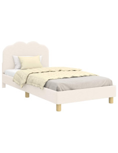 Struttura letto bambini con testata Crema 90 x 190 cm 2