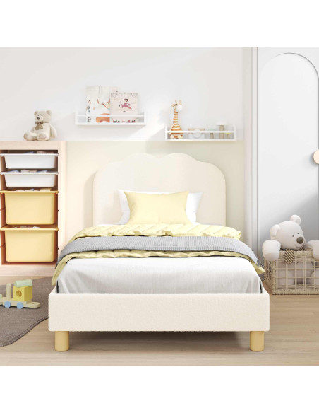 Struttura letto bambini con testata Crema 90 x 200 cm
