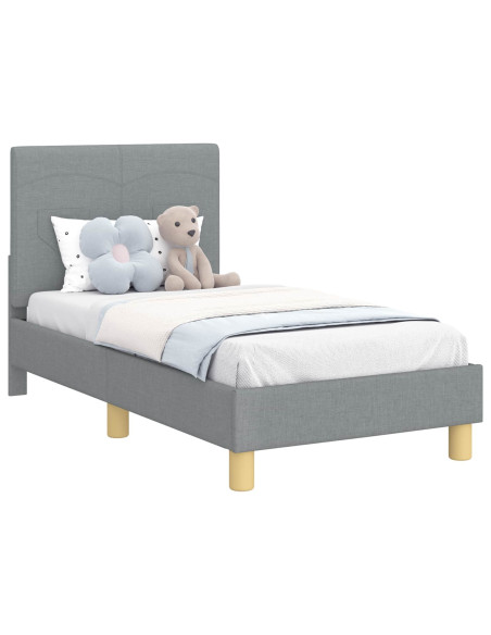 Struttura letto per bambini con testata Grigio chiaro Tessuto