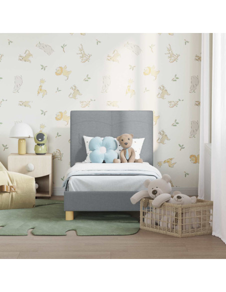 Struttura letto per bambini con testata Grigio chiaro Tessuto
