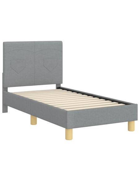 Struttura letto per bambini con testata Grigio chiaro Tessuto