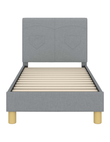 Struttura letto per bambini con testata Grigio chiaro Tessuto