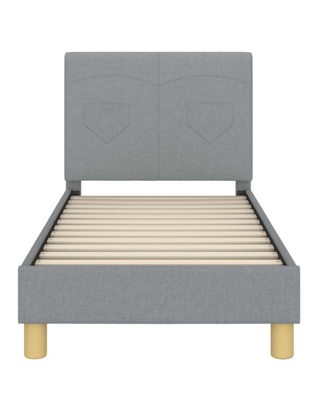 Struttura letto per bambini con testata Grigio chiaro Tessuto