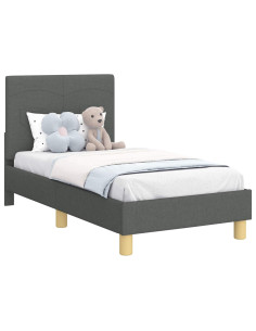 Struttura letto per bambini con testata Grigio scuro Tessuto 2