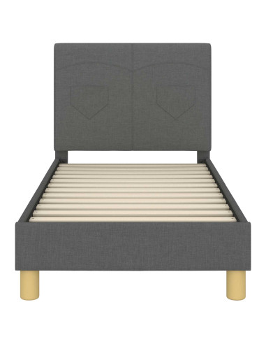 Struttura letto per bambini con testata Grigio scuro Tessuto