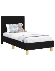 Struttura letto per bambini con testata Nero 70 x 140 cm 2
