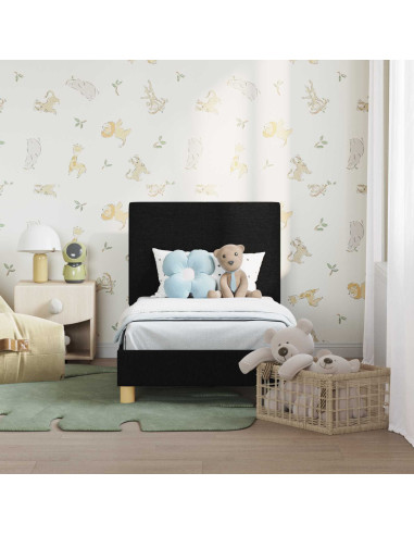 Struttura letto per bambini con testata Nero 70 x 140 cm
