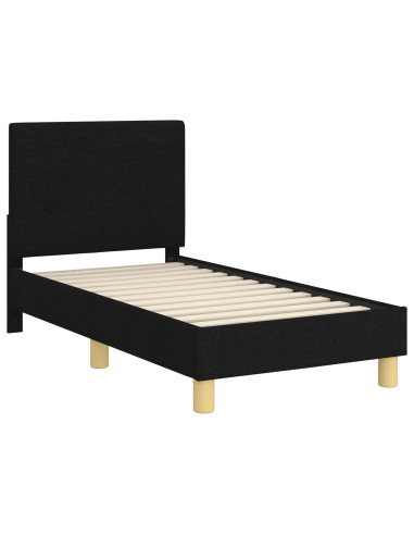 Struttura letto per bambini con testata Nero 70 x 140 cm
