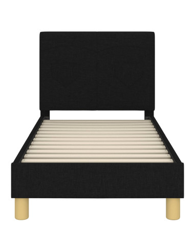 Struttura letto per bambini con testata Nero 70 x 140 cm