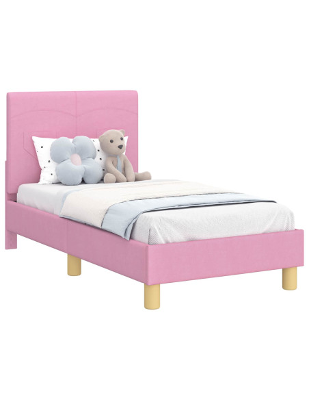 Struttura letto per bambini con testata Rosa 70 x 140 cm