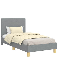 Struttura letto bambini con testata Grigio chiaro 80 x 160 cm 2
